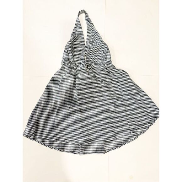 NWT REFORMATION Carlena 100% Linen Halter Mini Dress Blue Gingham Check M - Picture 8 of 9